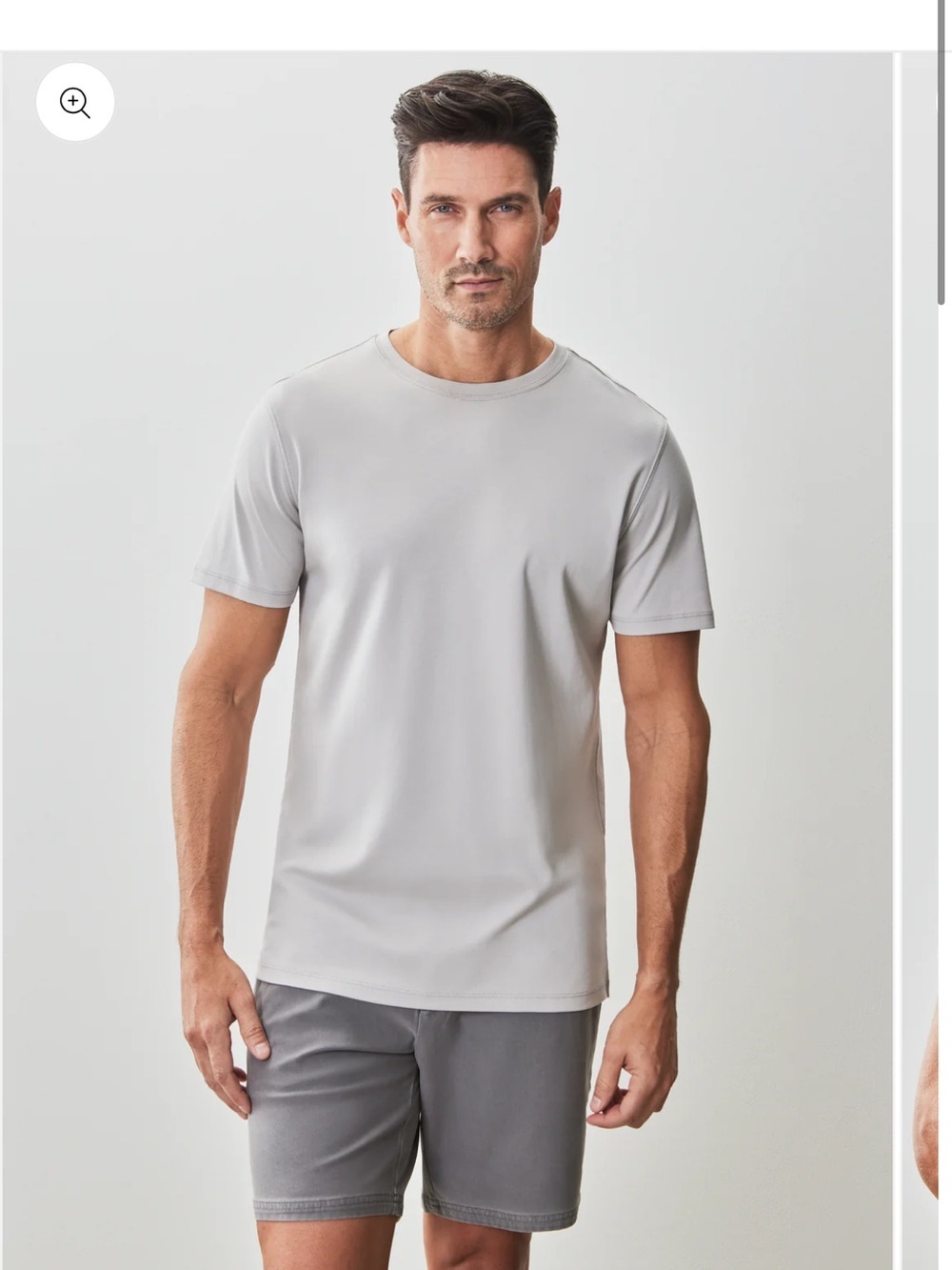 Robert Barakett Men's Crew Neck Short Sleeve Tee Shirt Chalk Medium Pima Cotton
